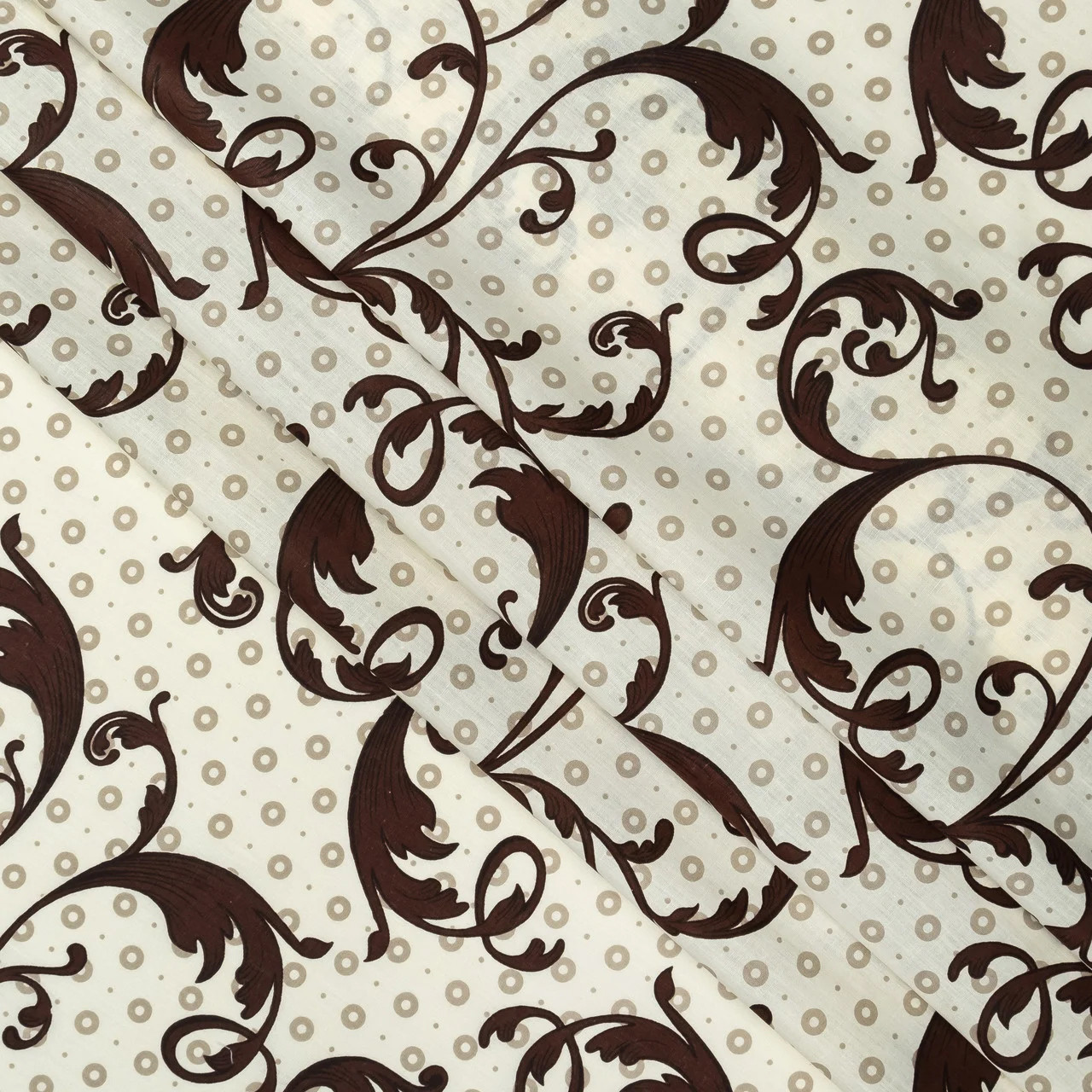 Тканина для постільної білизни Бязь "Gold" "Абстрактні хвилі" GLL13012brown