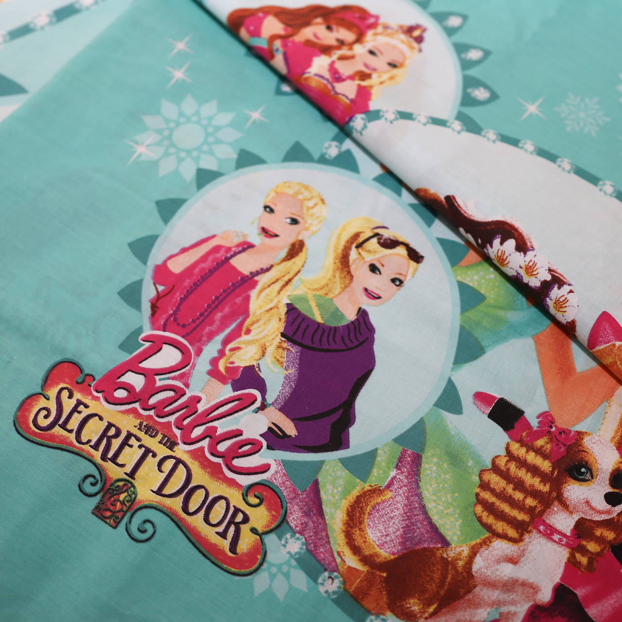 Ткань для постельного белья Бязь "Gold" Lux детская "Секретная дверь Барби" GLB4519