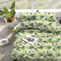 Ткань для постельного белья Бязь "Gold" "Необычный цветочный принт" GLL6306blue