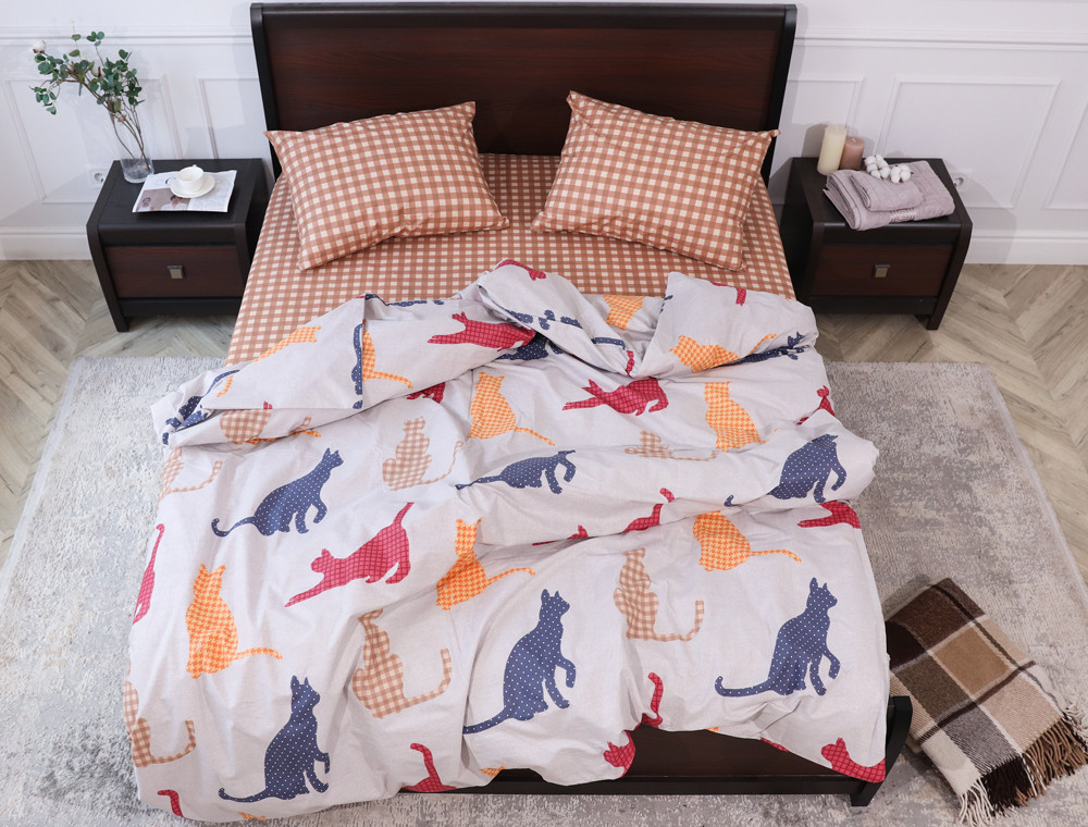 Євро-максі набір постільної білизни 200*220 із Бязі "Gold" №15942AB Черешенка™