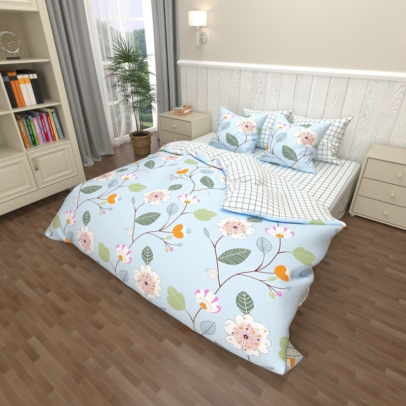 Двоспальний набір постільної білизни 180*220 із Ранфорсу №1809508AB Черешенка™