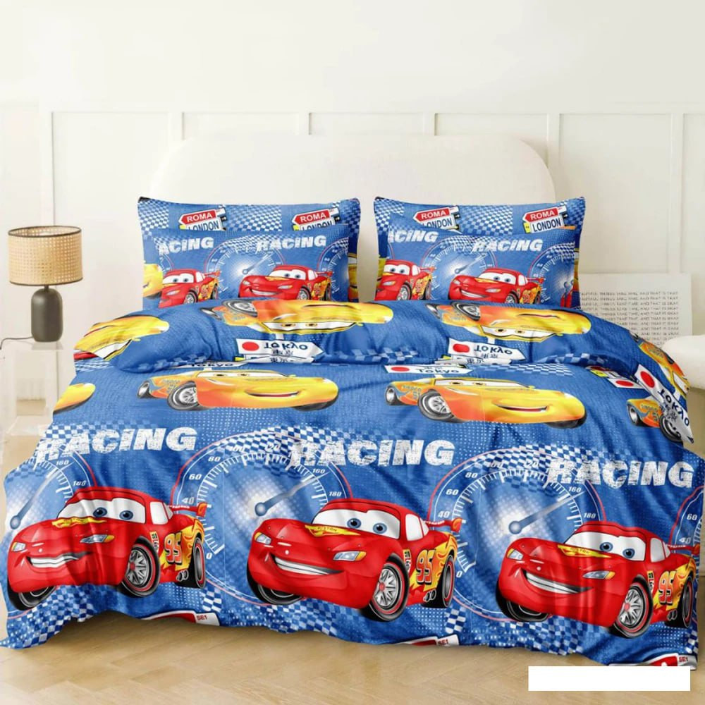 Полуторний набір постільної білизни 150*220 із Бязі "Gold" №165482 Черешенка™