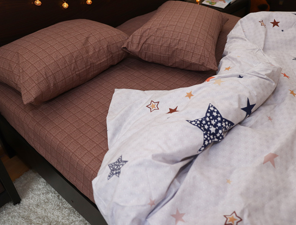 Полуторний набір постільної білизни 150*220 із Бязі "Gold" №151382AB Черешенка™