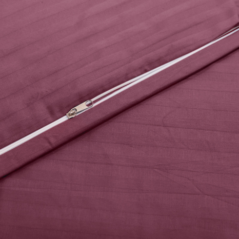 Євро-максі набір постільної білизни 200*220 з Страйп Сатину з простирадлом на резинці №551716