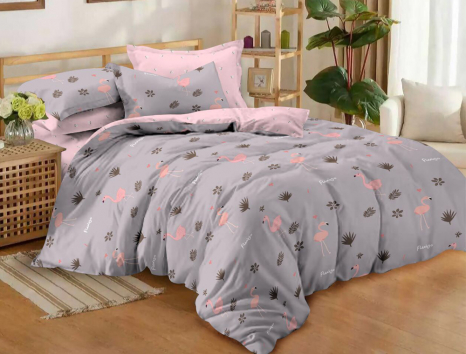 Семейный набор хлопкового постельного белья из Сатина №1911AB Черешенка™