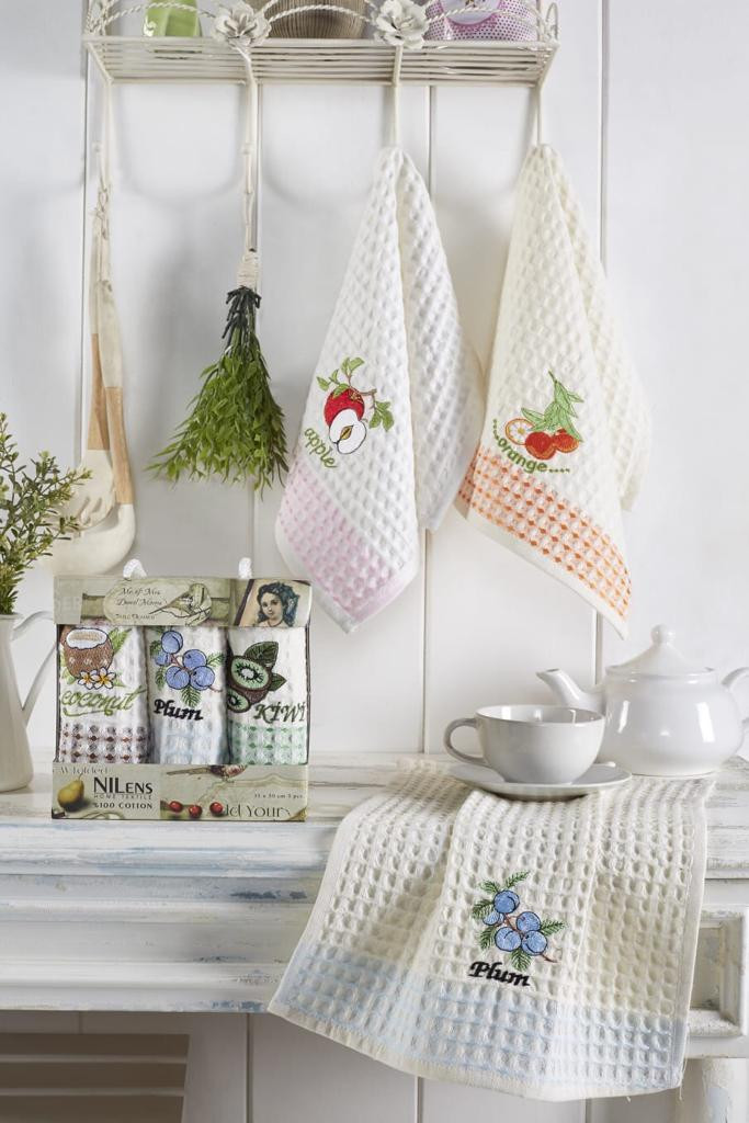 Набор кухонных полотенец Nilteks Gualite Meyveli 35*50 (3 шт)