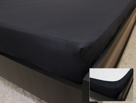 Комплект простирадла на резинці з наволочками (160*200*25) чорний