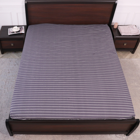 Простирадло на резинці (180*200*25 сіра смужка №661210