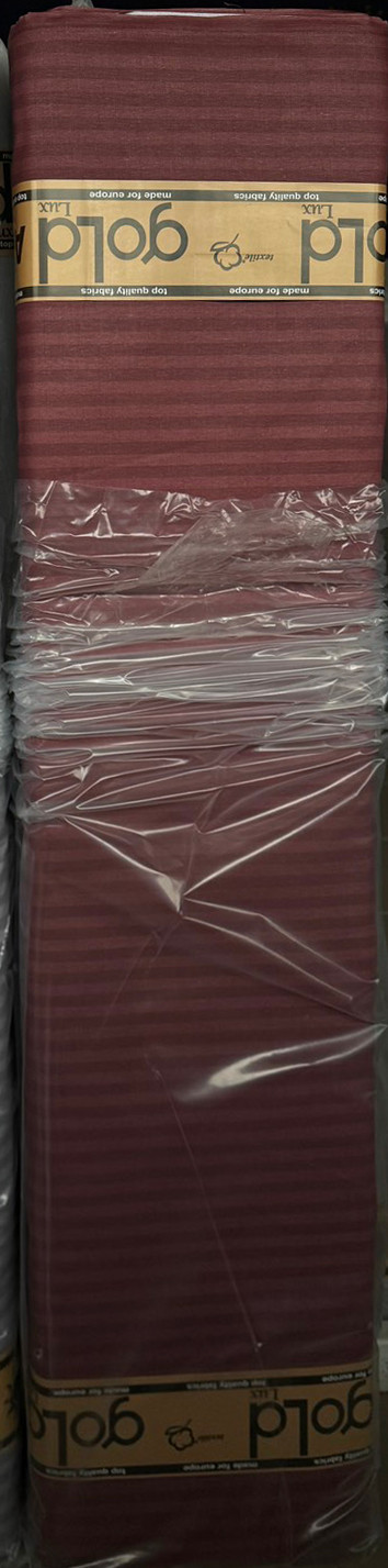 Тканина для постільної білизни Бязь "Gold" Lux смугаста GLS226-1Marsala (50м)