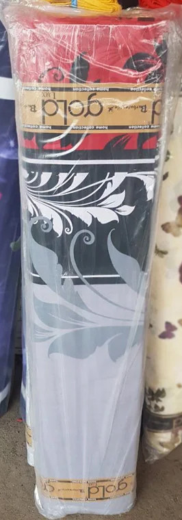 Ткань для постельного белья Бязь "Gold" Lux "Абстрактный принт (завитки, полоска, червоный)" GL647