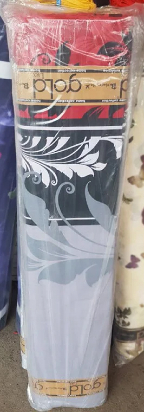 Ткань для постельного белья Бязь "Gold" Lux "Абстрактный принт (завитки, полоска, червоный)" GL647