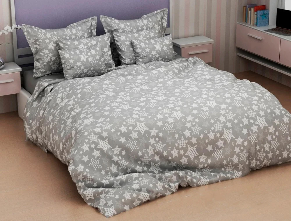 Двоспальний набір постільної білизни 180*220 із Бязі "Gold" з простирадлом на резинці №144094 Черешенка™