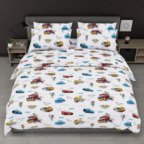 Полуторний набір постільної білизни 150*220 із Бязі "Gold" №168271 Черешенька™