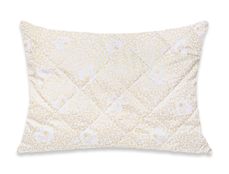 Подушка стеганая 50*70 микрофибра/холлофайбер (бежевая с овечками) без молнии