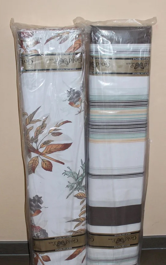 Тканина для постільної білизни Бязь "Gold" Lux "Квітковий (бежевий)" GL1260 (A+B) - (50м+50м)