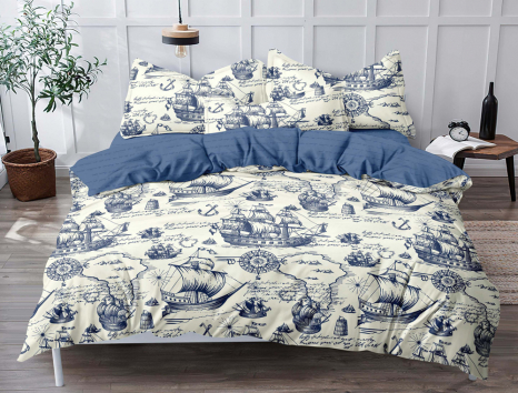 Двоспальний набір постільної білизни 180*220 із Сатину №156AB Черешенка™