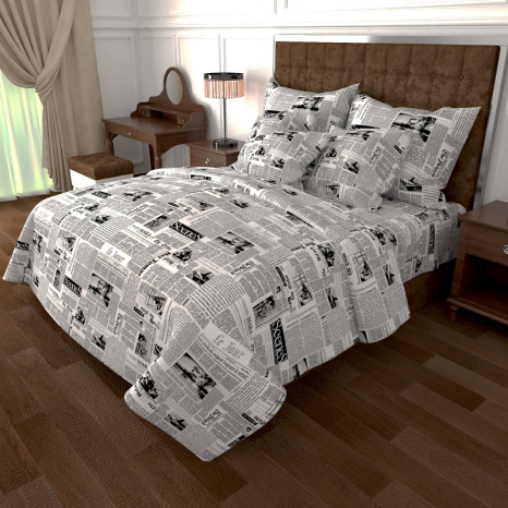 Ткань для постельного белья Бязь "Gold" Lux серого цвета  GL10350