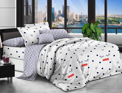 Двоспальний набір постільної білизни 180*220 із Ранфорсу №181317AB Черешенка™