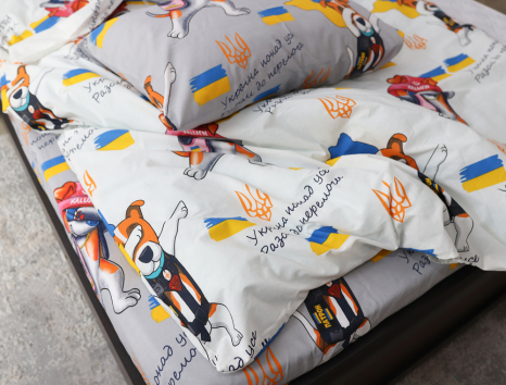 Полуторний набір постільної білизни 150*220 із Бязі "Gold" №165611AB Черешенка™