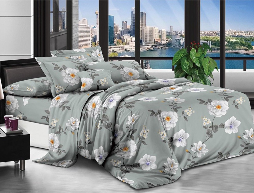 Двоспальний набір постільної білизни 180*220 із полікотону №201014 Черешенька™