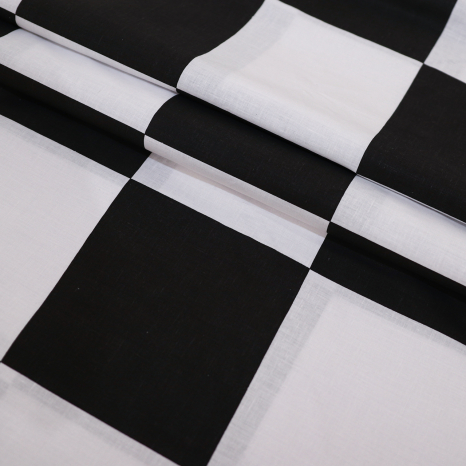 Ткань для постельного белья Бязь "Gold" Lux "Шахматная доска" GL1522 (A+B) - (50м+50м)