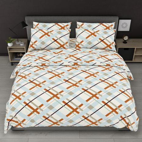 Тканина для постільної білизни Бязь "Gold" Lux з геометричним принтом GL8183