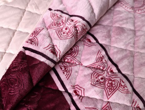 Полуторное флисовое стёганое покрывало №55053