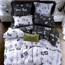 Тканина для постільної білизни Бязь "Gold" Lux "Ангел кохання" GL1431 (A+B) - (50м+50м)