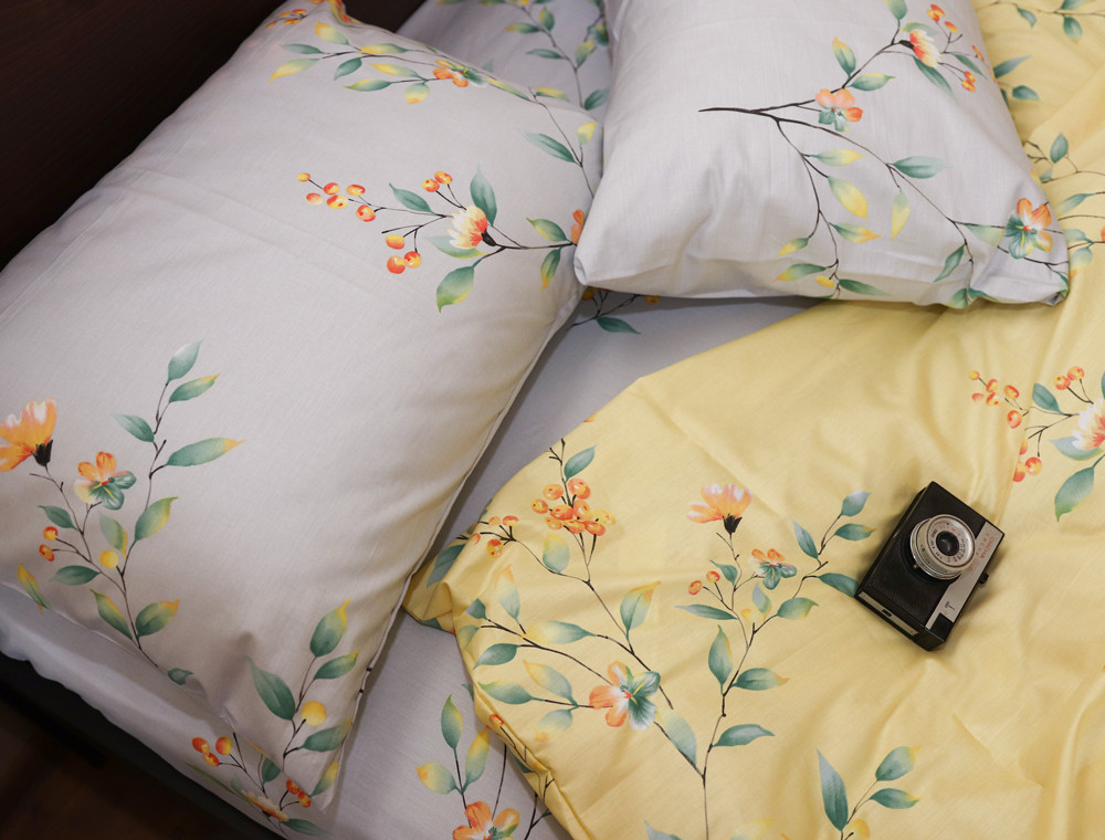 Двоспальний набір постільної білизни 180*220 із Сатину №869AB Черешенка™