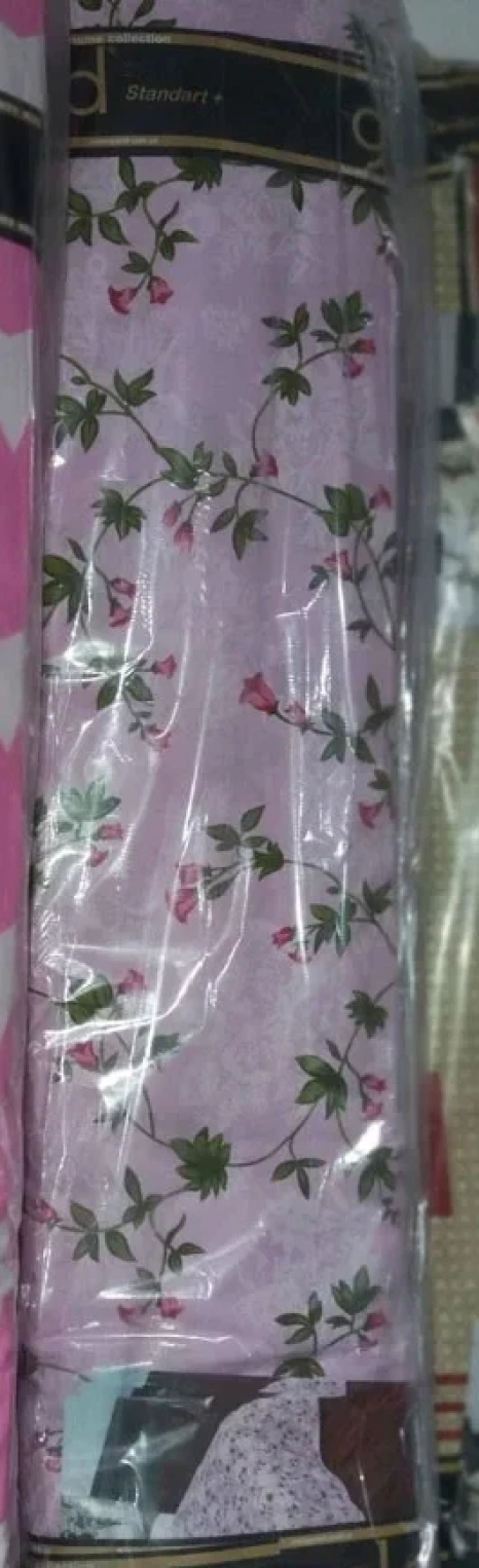 Ткань для постельного белья Бязь "Gold" Lux "Цветочный принт (розовый)" GL2938