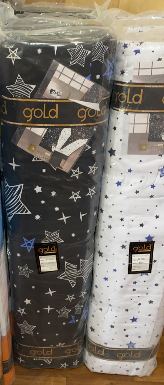 Ткань для постельного белья Бязь "Gold" Lux "Звездная ночь" GL1377 (A+B) - (50м+50м).