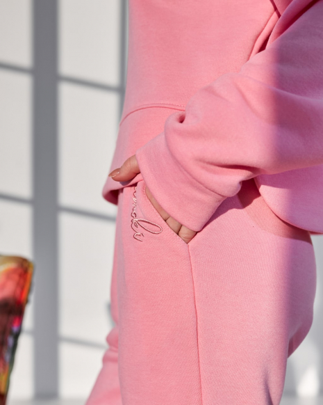 Жіночий костюм із джогерами (Розмір S) рожевий №215_0021