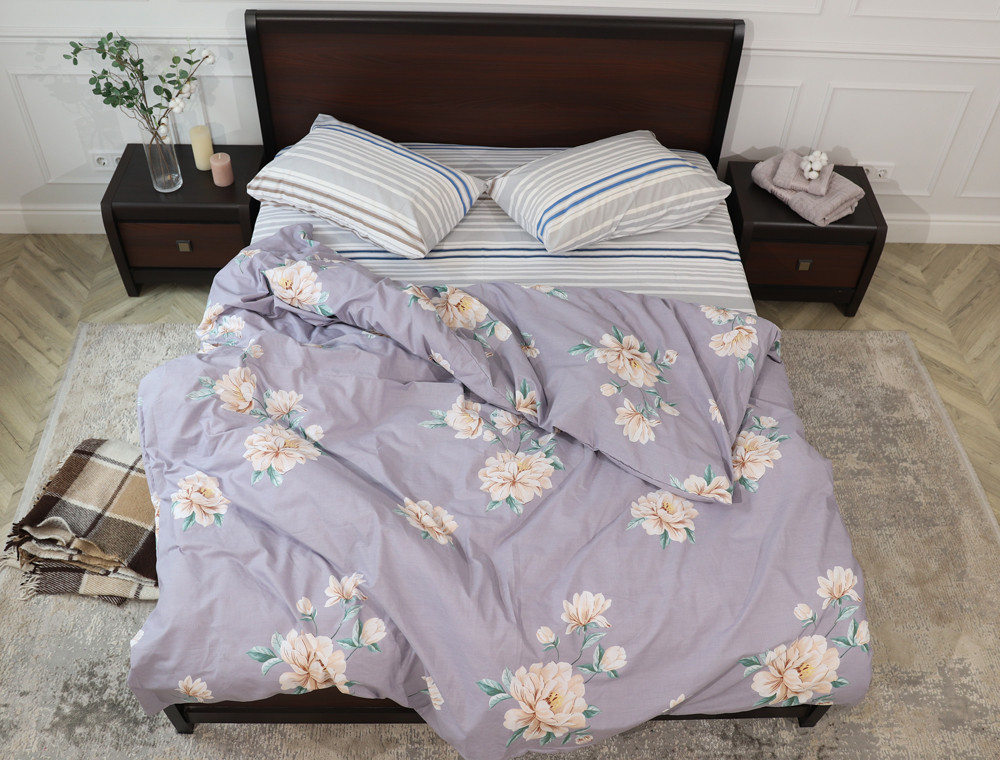 Двоспальний набір постільної білизни 180*220 із Бязі "Gold" №154682AB Черешенка™