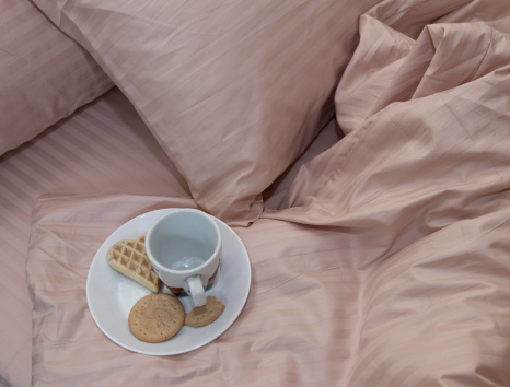 Євро-максі набір постільної білизни 200*220 зі Страйп Сатину №504441 Черешенка™