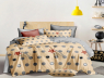 Семейный набор хлопкового постельного белья из Сатина №051AB Черешенка™