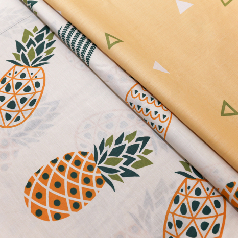 Ткань для постельного белья Бязь "Gold" Lux "Сочный ананас" GL1472 (A+B) - (50м+50м)