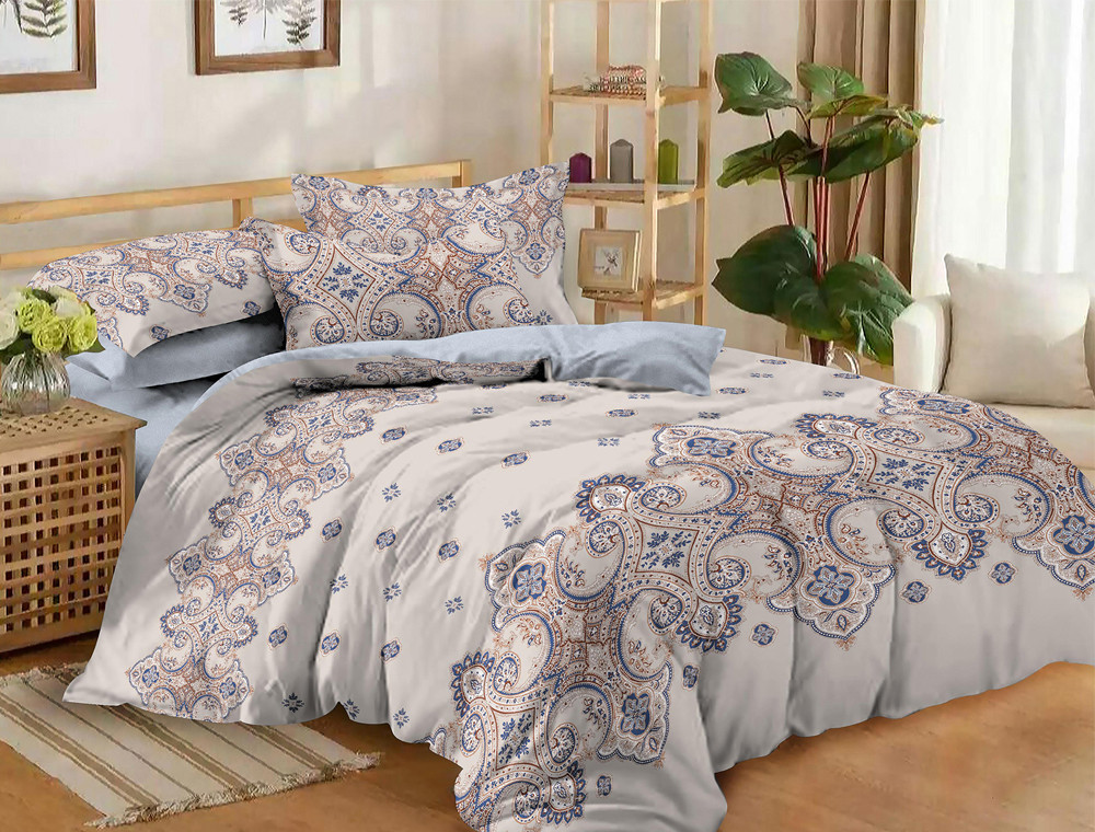 Полуторный набор постельного белья 150*220 из Сатина №76AB Черешенка™