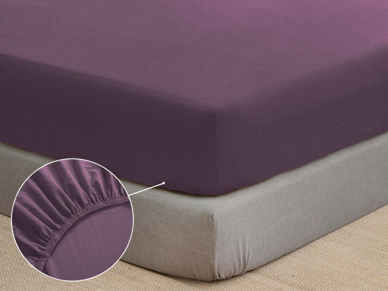 Простирадло на резинці (160*200*25) баклажан №1050