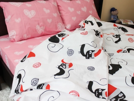 Двоспальний набір постільної білизни 180*220 із Бязі "Gold" №151657AB Черешенка™