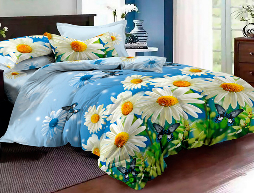 Евро макси набор постельного белья 200*220 из Сатина №805 Черешенка™