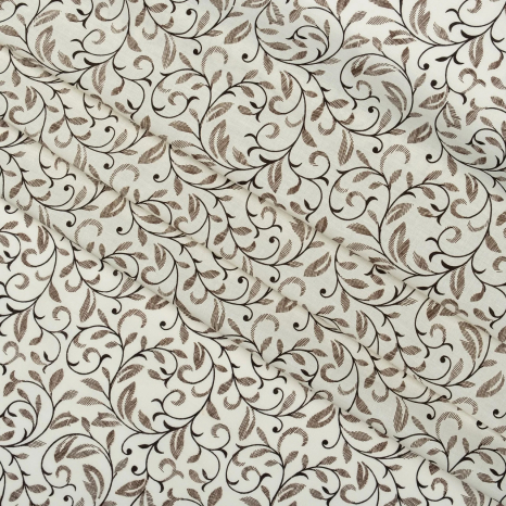Тканина для постільної білизни Бязь "Gold" "Гілочки" GLL12981beige-brown