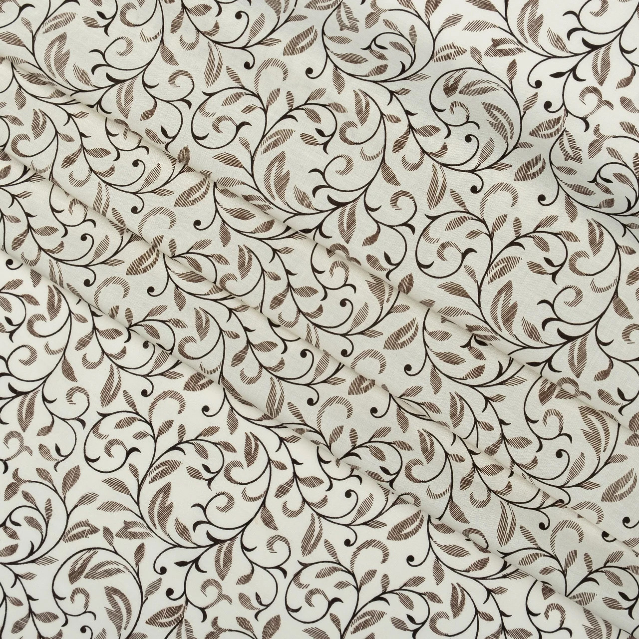 Тканина для постільної білизни Бязь "Gold" "Гілочки" GLL12981beige-brown