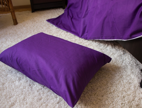 Сімейний набір однотонної постільної білизни із Бязі "Gold" №15756AB Черешенька™