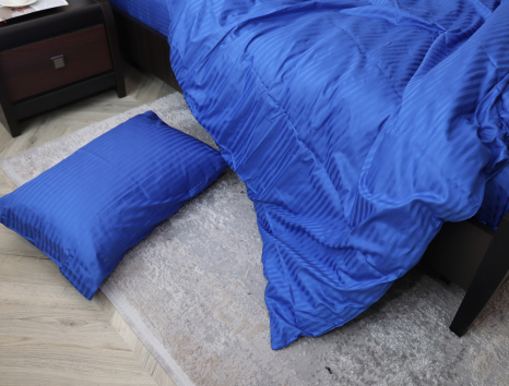 Сімейний набір постільної білизни зі Страйп Сатину №18-3949 Черешенка™