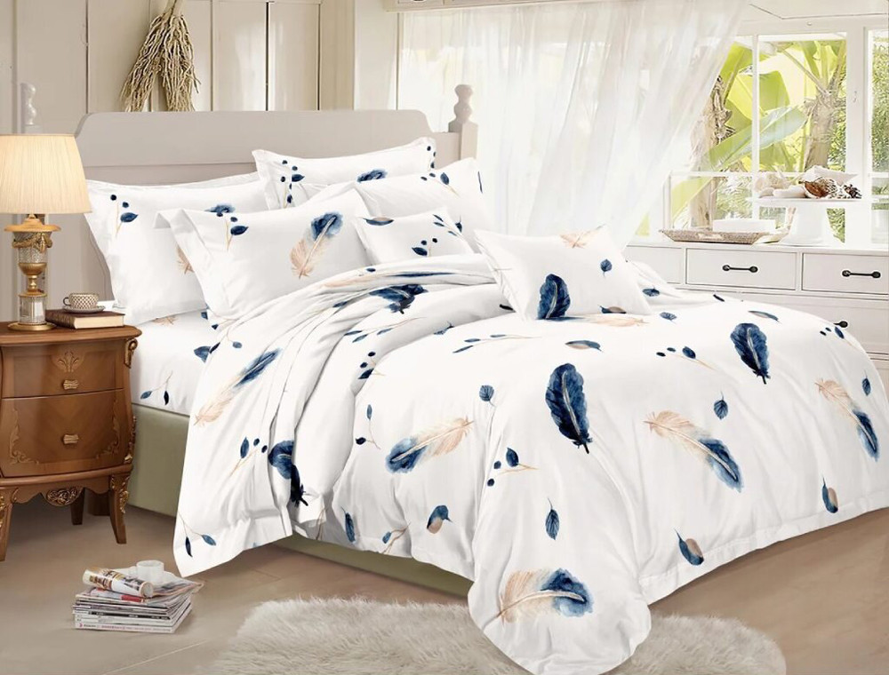 Сімейний набір постільної білизни із Бязі "Gold" з простирадлом на резинці №144654 Черешенка™