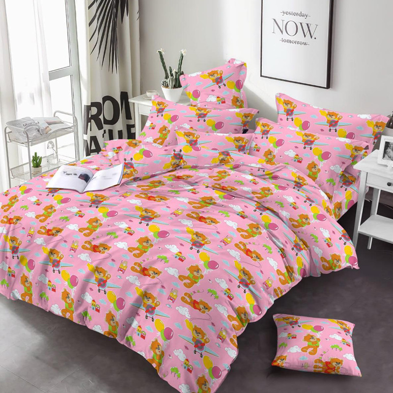 Тканина для постільної білизни Бязь "Gold" Lux дитяча GLB317pink