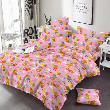 Тканина для постільної білизни Бязь "Gold" Lux дитяча GLB317pink