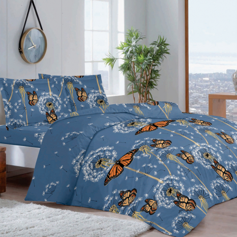 Ткань для постельного белья Бязь "Gold" Lux GL3554blue