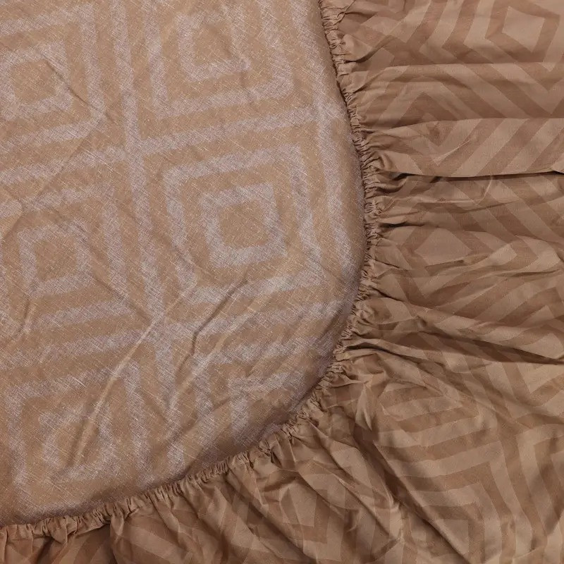 Простирадло на резинці (140*200*25) ромб капучино №141