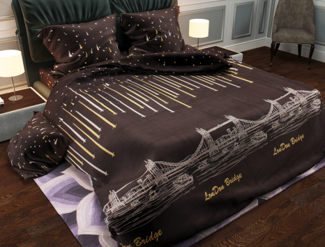 Сімейний набір постільної білизни із Бязі "Gold" №154134AB Черешенка™